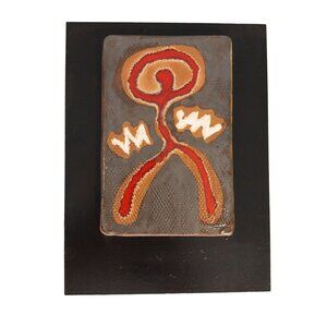 Abstract Pottery Wall Hanging Dancing Red Clay Marked